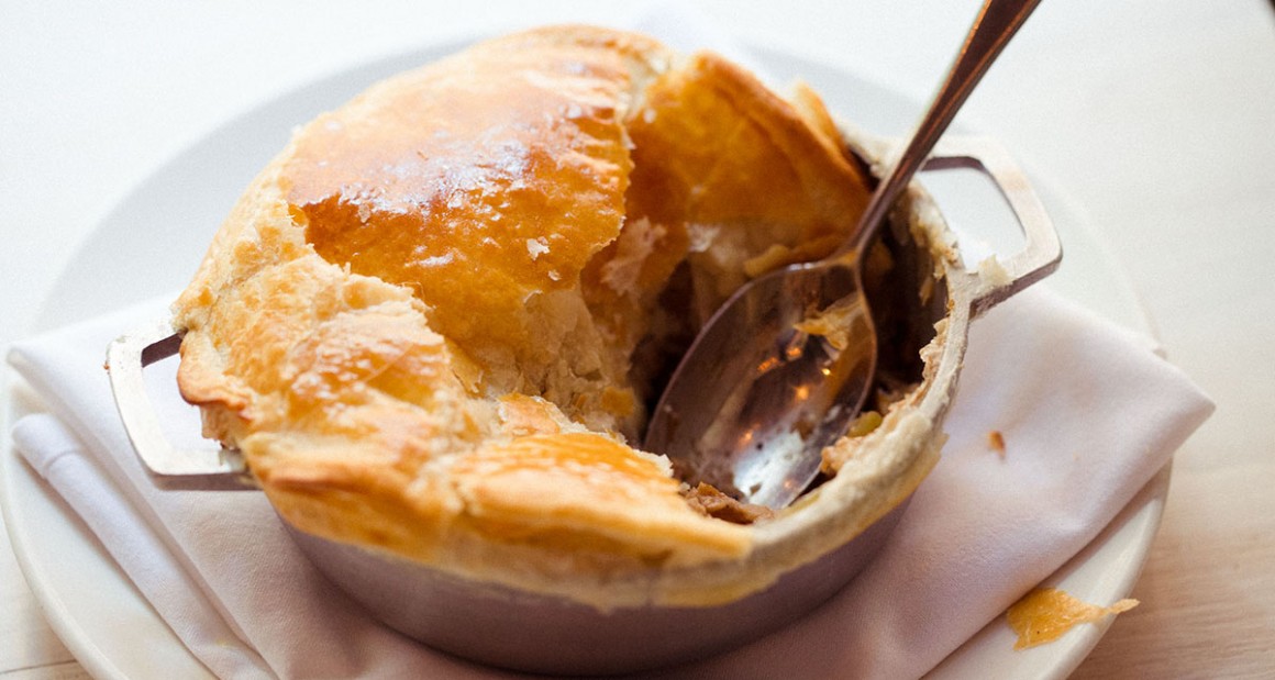 Flaky vegetable pot pie. Photograph by William Hereford