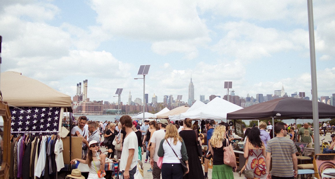 Crowds gathering at the Williamsburg Flea. Photograph by William Hereford