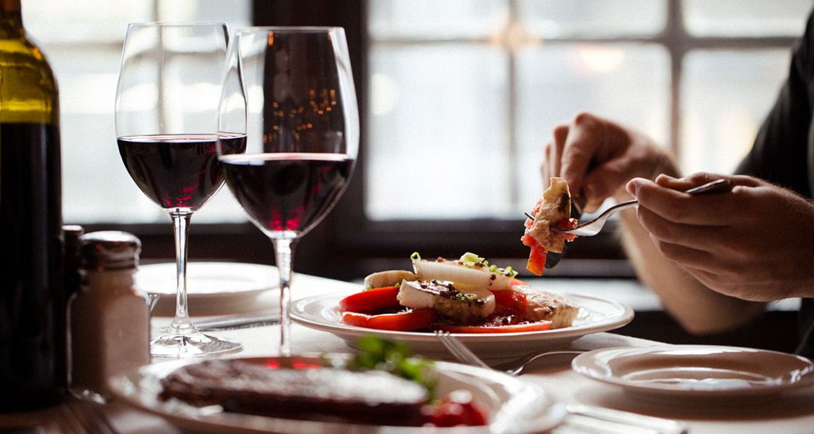 A diner tucks into lighter fare. Photograph by William Hereford