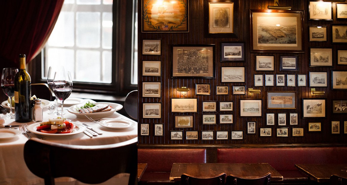 A table set for dinner and decor at Keens. Photograph by William Hereford