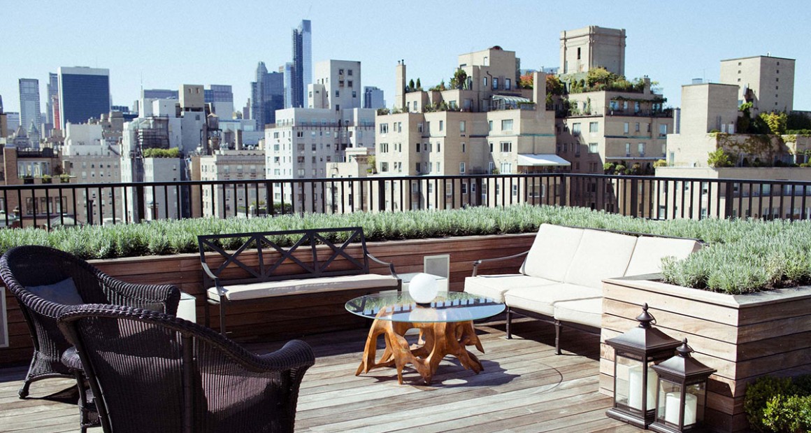 The roof and the lovely view at the hotel. Photograph by William Hereford