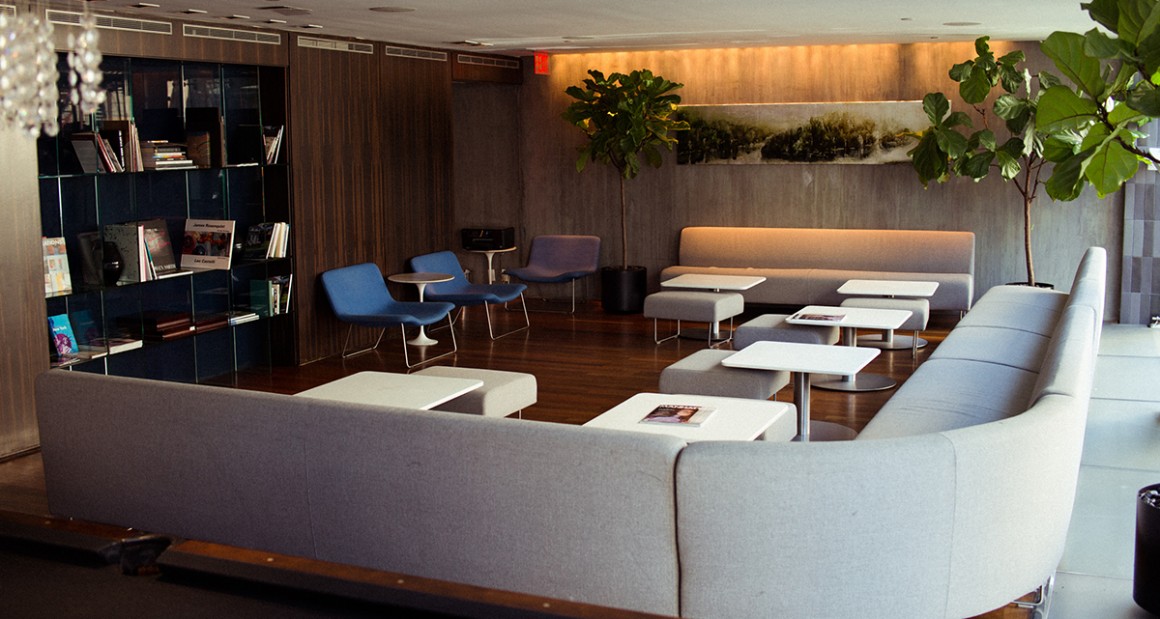 A lounging area in the lobby. Photograph by William Hereford