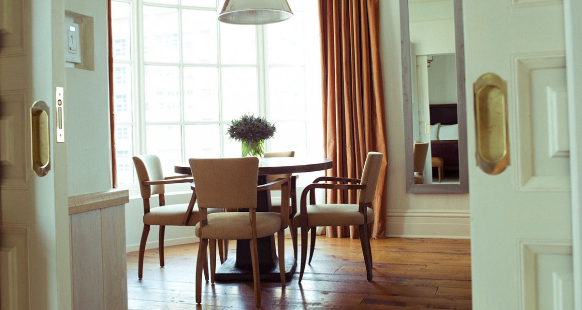 A sunny table in a suite. Photograph by William Hereford